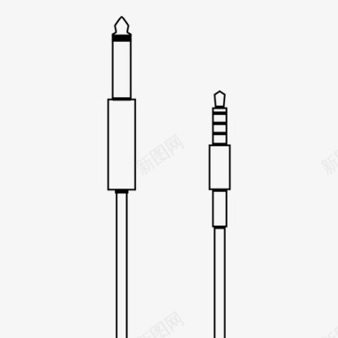 乐器表演乐器到耳机适配器音频图标图标