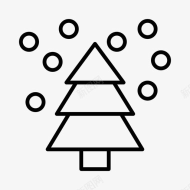 圣诞树圣诞装饰下雪图标图标