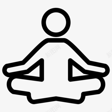 伸展瑜伽冥想放松图标图标