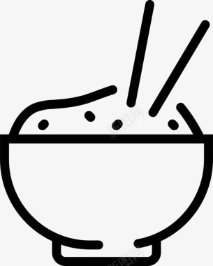 采购产品米饭碗筷子图标图标
