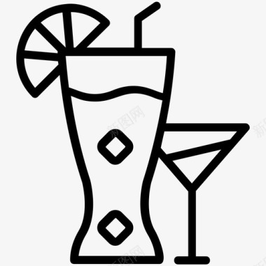 软饮料鸡尾酒花蜜图标图标