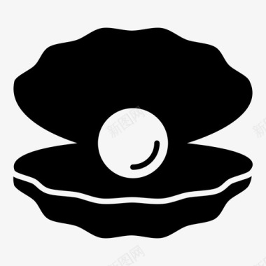 珍珠蛤蜊宝石图标图标