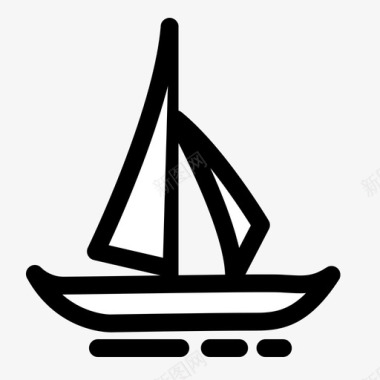帆船波浪图标
