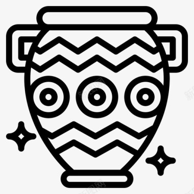 陶器双耳瓶古代图标图标