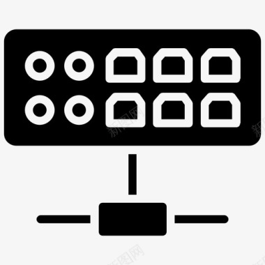 DVI端口网络集线器活动集线器以太网集线器图标图标