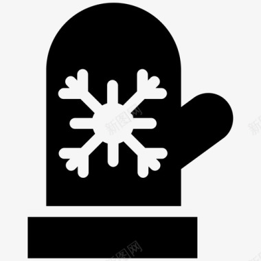 冬天的雪人连指手套寒冷手套图标图标