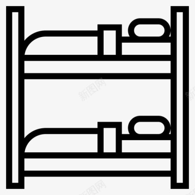 双层床床休息图标图标