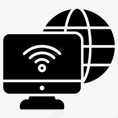 wifi连接互联网连接在线全球通信图标图标