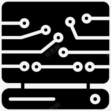 人工计算机科学电路板未来技术图标图标