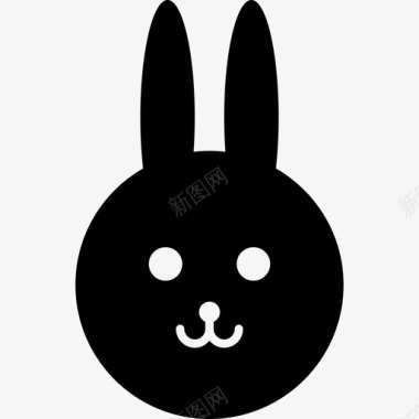 兔子黑色可爱图标图标