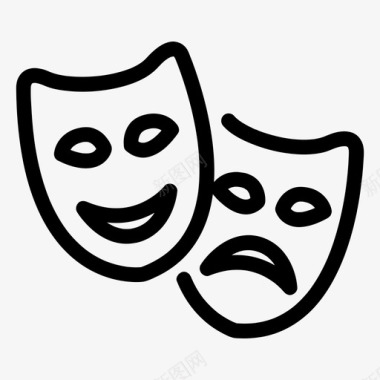 剧院娱乐戏剧面具图标图标