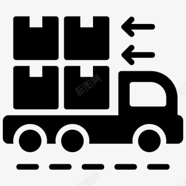 送货卡车货物运输送货卡车运输货车图标图标