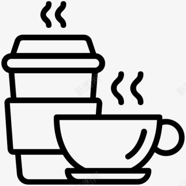 咖啡花草茶热饮料图标图标