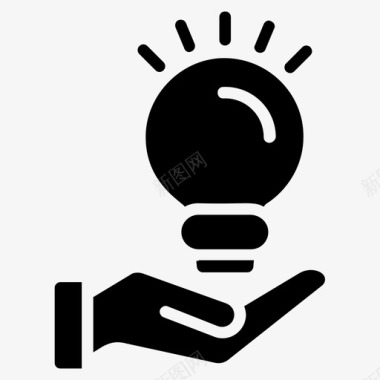解决方案提供商创意灯泡图标图标