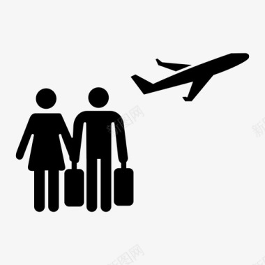 情侣度假机场家庭图标图标
