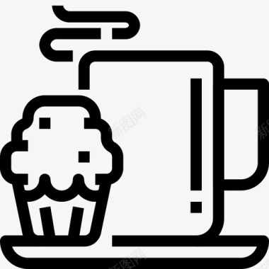 热饮料和杯蛋糕热饮和杯蛋糕咖啡图标图标