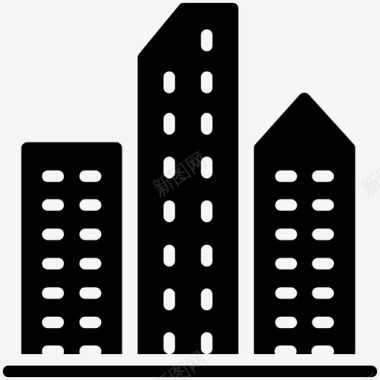 城市建筑高层建筑现代建筑图标图标