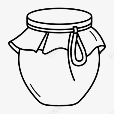果酱玻璃罐玻璃罐果冻图标图标