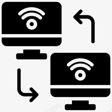 智能人工网络共享计算机共享网络连接图标图标