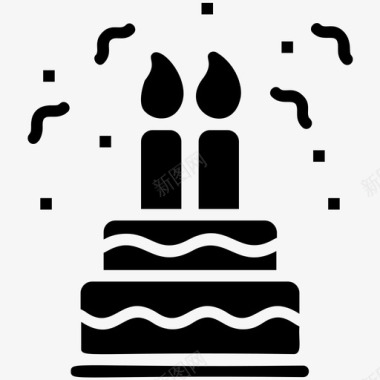 生日蛋糕生日派对庆祝蛋糕图标图标