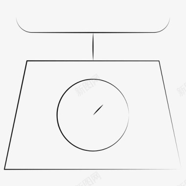 手绘科学素材重量平衡厨房秤图标图标