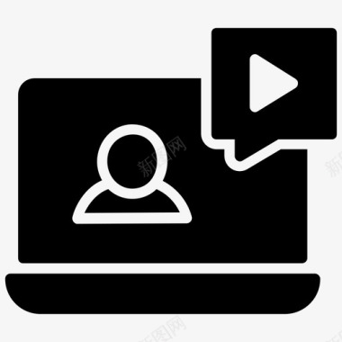 培训视频笔记本电脑视频会议图标图标