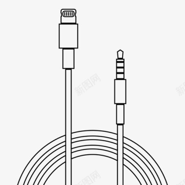 超级闪电图标闪电到耳机适配器电缆图标图标