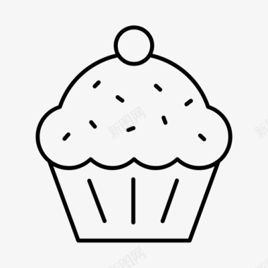 纸杯蛋糕杯子蛋糕快餐图标图标