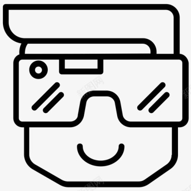 耳机转换线虚拟现实眼镜3d眼镜虚拟现实耳机图标图标