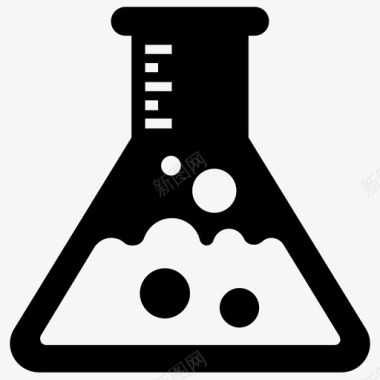 实验室设备锥形瓶化学烧瓶实验室实验图标图标