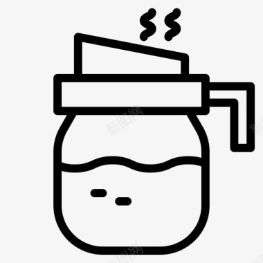 咖啡壶咖啡店茶图标图标