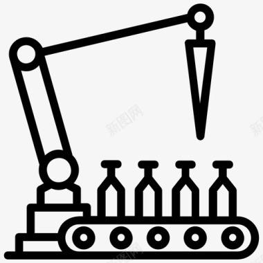 工业水处理工业机器人液压臂工业臂图标图标