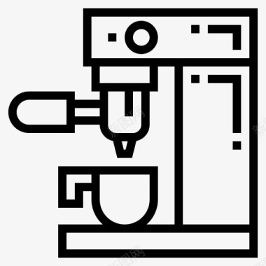 咖啡烘焙咖啡机咖啡店轮廓图标图标