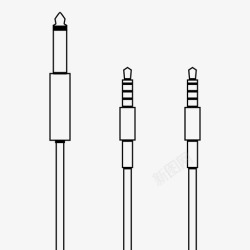 矢量耳机插孔乐器到耳机的分离电缆插孔图标高清图片