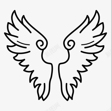 天使天使之翼自由哥特式图标图标