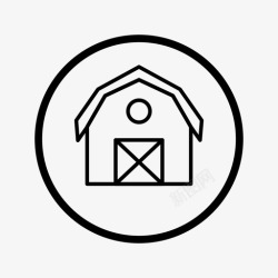 圆屋顶谷仓圆屋顶房子图标高清图片
