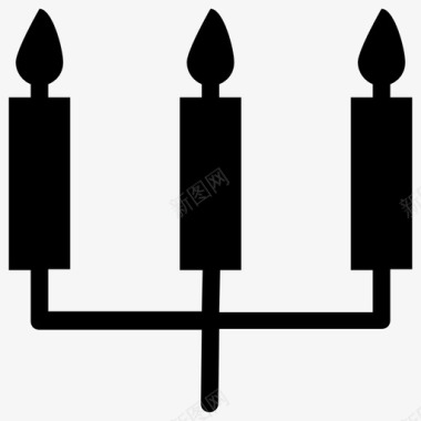 蜡烛圣诞节灯光图标图标