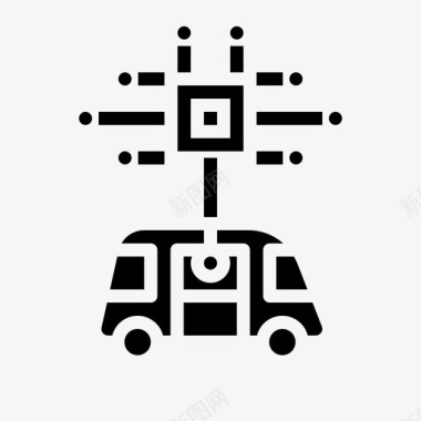 人工智能汽车芯片图标图标