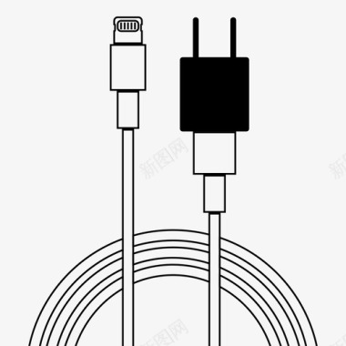 闪电下标志闪电墙充电器ipadiphone图标图标