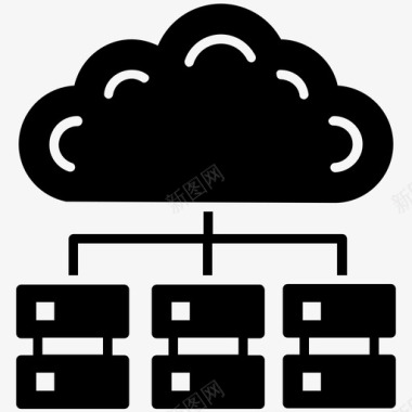 中心云数据库云计算数据中心图标图标