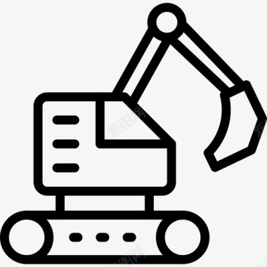 机械挖掘机建筑施工现场图标图标