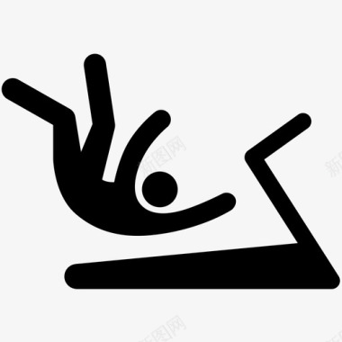 摔下从跑步机上摔下来有氧运动健身房图标图标