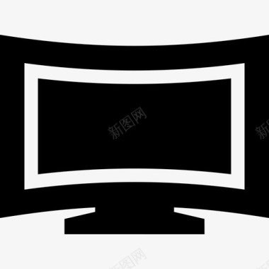 曲面电视平板屏幕图标图标
