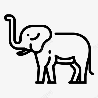 大象非洲野生动物图标图标