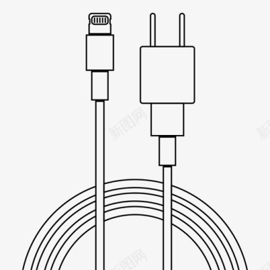 闪电墙充电器块iphone图标图标