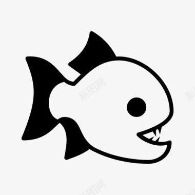 食人鱼动物危险图标图标