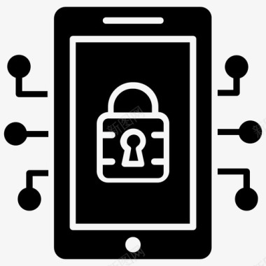保护野生动物移动安全身份验证数据保护图标图标