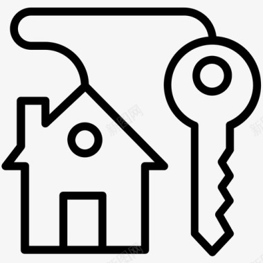 首付家庭钥匙房屋所有权图标图标