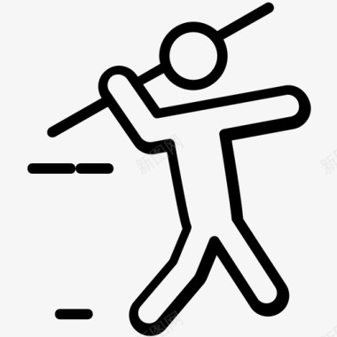 运动品牌服装掷标枪跳跃游戏跳远图标图标