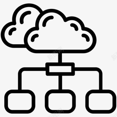 云连接云计算云技术图标图标